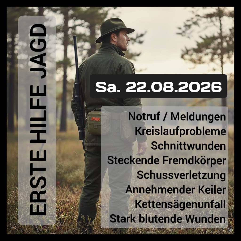 Erste-Hilfe Jagd – Weiterbildungslehrgang am 22.08.2026